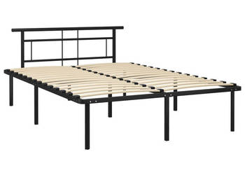 Łóżko Metalowe Czarne Rama Łóżka Ze Stelażem 160x200 cm WM-324832