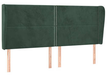 Zagłówek uszak ciemnozielony 203x23x118/128 cm aksamit WM-3117885