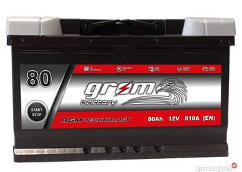 Akumulator GROM AGM 80Ah 800A Prawy Plus