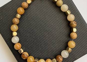 Bransoletka z naturalnych kamieni jaspis i cytryn