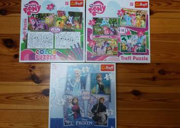 Puzzle komplet 3 sztuki Frozen, My Little Pony