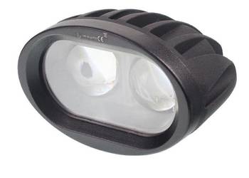 LAMPA ROBOCZA LEDOWA OWALNA -  2 LED MOCNA, 10-30V, 2X10W, OBUDOWA ALU