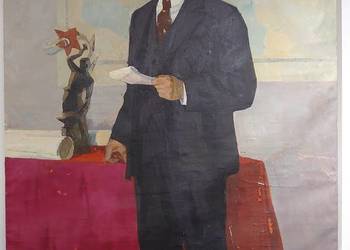 Duże płótno socrealizm Lenin