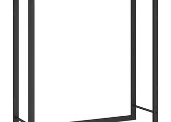 Stojak na drewno matowy czarny 80x28x86 cm stalowy WM-350307