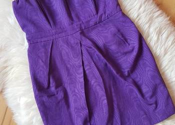 Fioletowa sukienka bombka gorsetowa New Look 40 42