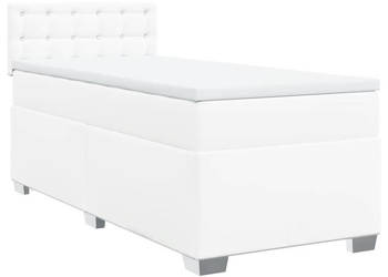 Łóżko kontynentalne z materacem białe ekoskóra 80x200 cm WM-3288397