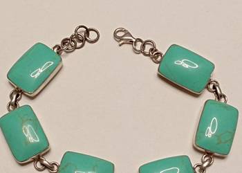 Bransoletka srebrna turkus