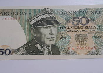 50 zł Świerczewski 1975 ser.BG- stan UNC II