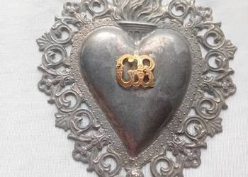 Ex-voto, serce wotywne, platerowane, przełom XIX i XX w.