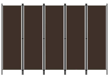 Parawan 5-panelowy brązowy 250 x 180 cm WM-320724