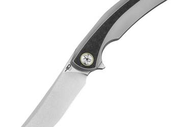 Nóż składany Bestech Sambac Grey Titanium/ Marbled Carbon Fiber, Stonewash…