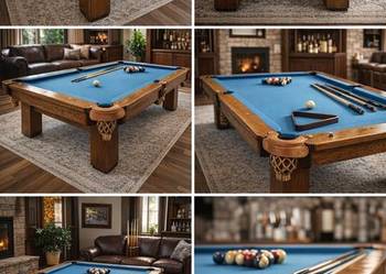 Bilard stół DREWNIANY kamień skóra jak nowy gwarancja DOWÓZ pool do św8