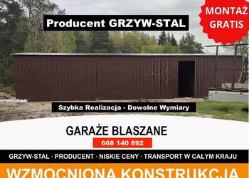 Garaż Blaszany /Wiata Blaszana / Magazyn Rolniczy / Hala - GRZYWSTAL