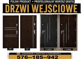 Drzwi zewnętrzne drewniane i metalowe wejściowe