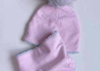 Komplet zimowy czapka i chusta Handmade 1-2 lata
