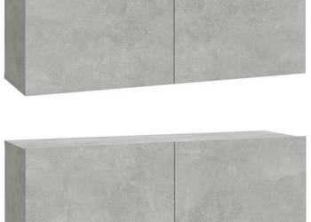Szafki ścienne pod TV 2 szt. betonowa szarość 100x30x30 cm WM-804548