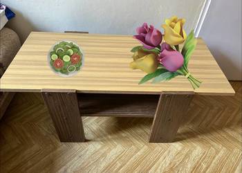 Stolik kawowy Ława PRL Vintage z półką | Retro / Loft