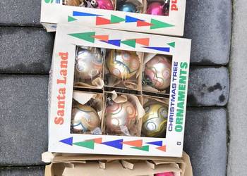 Bombki szklane choinkowe lata 70te okresu PRL vintage ok 30 sztuk