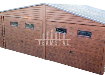 GARAŻ BLASZANY 7m x 6m dwuspad 2x Brama drzwi 4x okno TS295