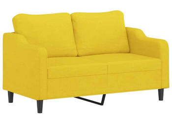 Sofa 2-osobowa jasnożółta 140 cm tapicerowana tkaniną WM-359364