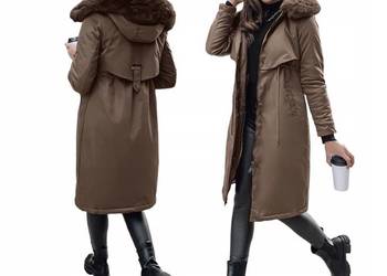 Zimowa Kurta damska Parka brązowa
