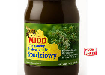 Miód spadziowy z Puszczy Białowieskiej z własnej pasieki