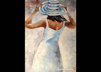 Kowalik - Aura - 50x70cm Obraz Olejny Sukienka Dziewczyna Akt