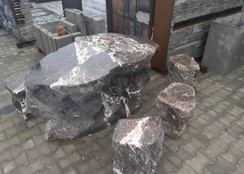 Stół i Krzesła z Naturalnego Kamienia Monolit Hit PROMOCJA