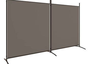 Parawan 2-panelowy antracytowy 348 x 180 cm tkanina WM-350276
