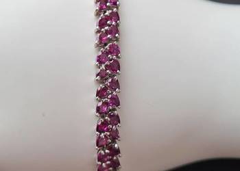 Bransoletka srebro rodowane 925, granaty rodolity