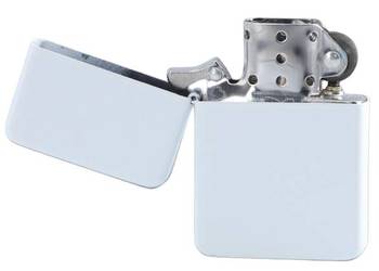 Biała Zapalniczka Benzynowa bez Wzorów w Jednolitym Kolorze Gentelo