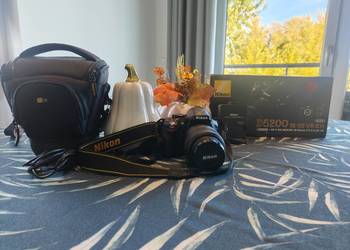 Aparat Nikon D5200 + Obiektyw 18-55 VR | Super Stan, Cały Komplet z Torbą!