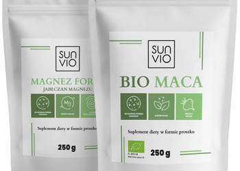 SunVio Bio Maca 250g + Jabłczan magnezu 250g