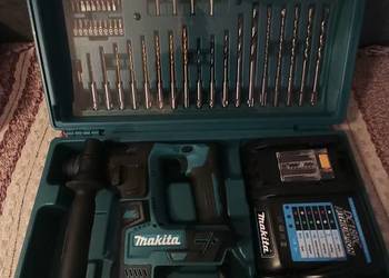 Makita zestaw sds plus Młotowiertarka DHR171 z baterią ładowarką wiertłami