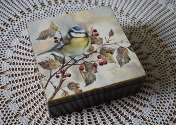 Szkatułka pudełko rękodzieło decoupage