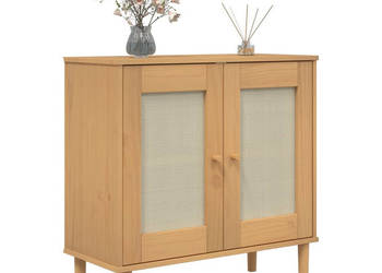 Szafka SENJA imitacja rattanu brązowa 80x35x80 cm sosnowa WM-358031