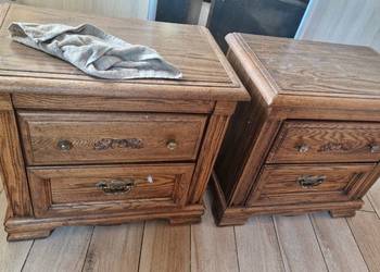 szafka nocna pełne drewno dębowe antyk dwie sztuki