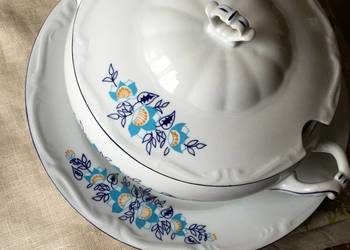 Bogucice, waza z paterą, porcelana, vintage