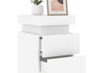 Szafka nocna z oświetleniem LED biała 35x39x55 cm WM-836749