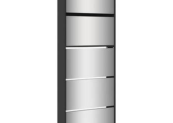 Szafka na buty z lustrem 5 poziomów czarna 63x17x1695 cm WM-3228280
