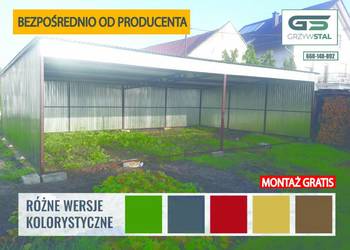 Garaż Blaszany Otwarty - Wiata na Maszyny -Magazyn Rolniczy -GRZYWSTAL