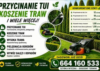 Usługi ogrodnicze koszenie trawników przycinanie krzewów