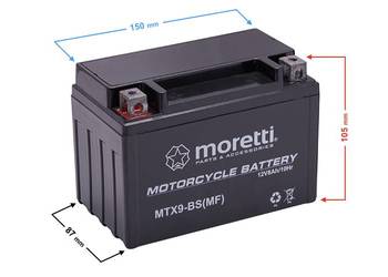 Akumulator Moretti AGM (Gel) MTX9-BS, nowy, 9Ah, Kętrzyn