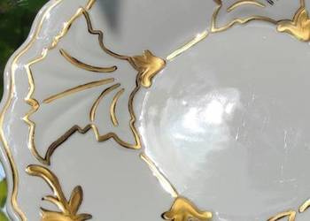 Porcelanowa patera Art Deco ręcznie złocona 24 karatowym złotem