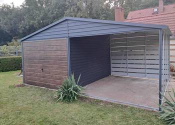 Garaż blaszany, wiata. WZMOCNIONY PROFILAMI. Producent. Cała POLSKA