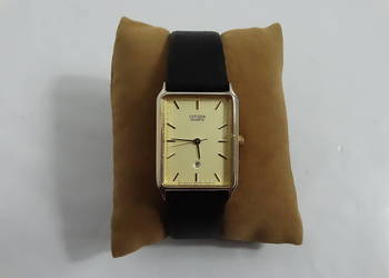 Klasyczny Zegarek Vintage CITIZEN Quartz – Prostokątny, Pozłacany (Sprawny)