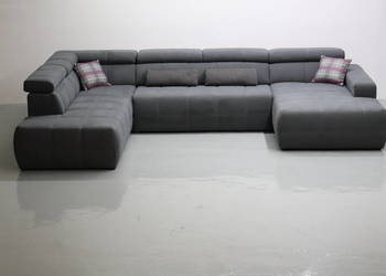 TTT WIelkie U Narożnik regulowane zagłówki popielata rogówka salon