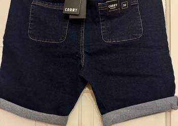 Spodenki jeansowe krótkie męskie nowe 32 Carry granatowe bawełna