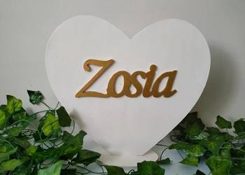 Serce z imieniem na podstawce / Dekoracja do kościoła / I Komunia Św.