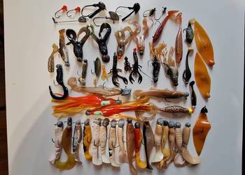 Przynęty wędkarskie 50 szt.: miękkie uzbrojone MIX